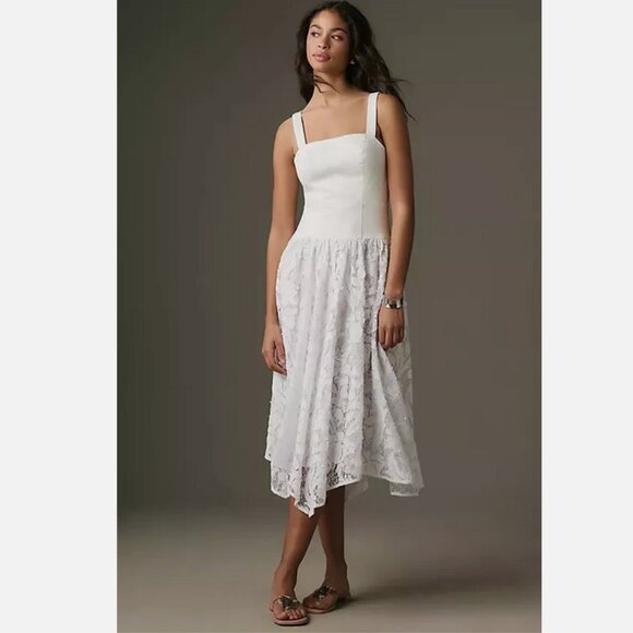 relaxed puff sleeve midi dress Earthy Bloom Midi Dress Natural/Brown / S